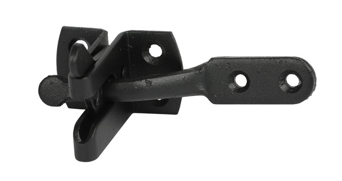 Lås til hageport varmforsinket svart 120 mm